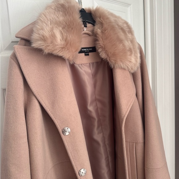 Pale pink fur Kenneth Cole coat - Picture 3 of 5